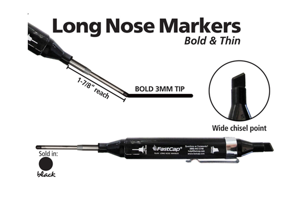 FastCap Long Nose Pattern Marker Black 2 mm