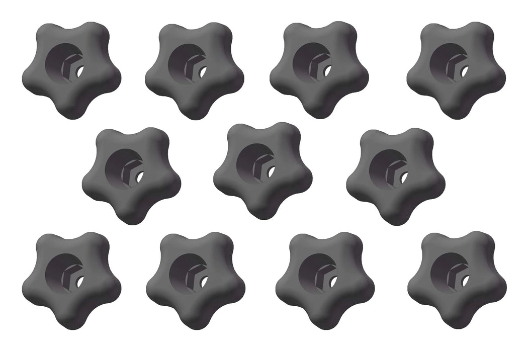 Scratch and Dent - 10 Pack  2-1/4" Snap Lock  Star Knobs for Female or Male Threads