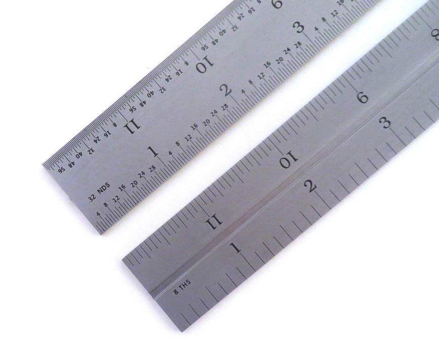 PEC Tools 12" 4R 2 Piece Combination Square (1/64th, 1/32nd, 1/16th, 1/8th Graduations)