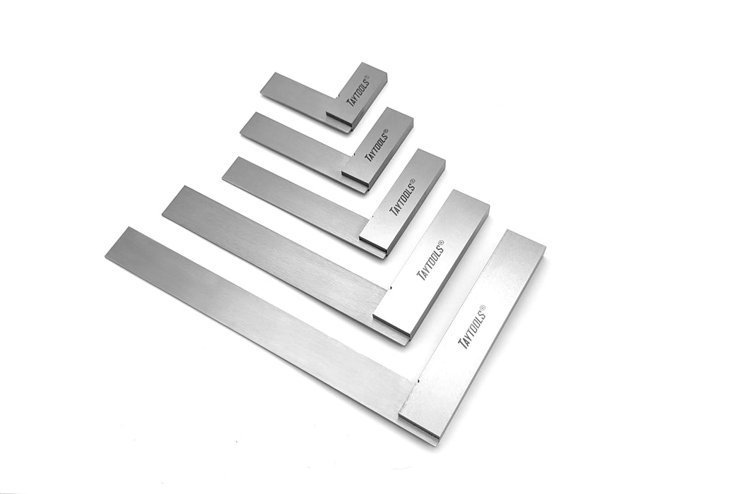 5 Piece Set of Solid Machinist Squares: 2-3/4”, 3-3/4”, 4-3/4”, 6-3/4”, and 8-3/4" Accurate to 0.001”