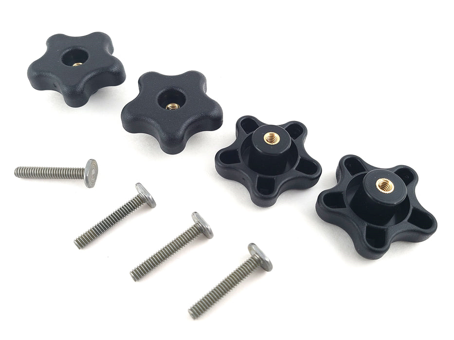 T-Track 8 Piece Knob Kit with 4 Star Knobs and 4 each T-Bolts for Jigs and Fixtures