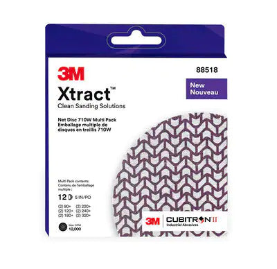 3M™ 710W Xtract™  Net Sanding Discs Cubitron II ™ Hookit™ (Hook and Loop) Attachment  12 Pc Sample Pack (DCE)