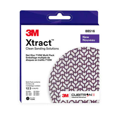 3M™ 710W Xtract™  Net Sanding Discs Cubitron II ™ Hookit™ (Hook and Loop) Attachment  12 Pc Sample Pack (DCE)