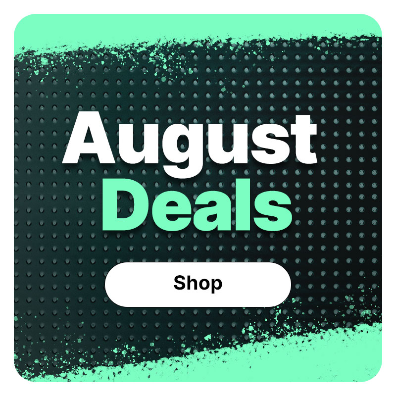 August Deals on a black background