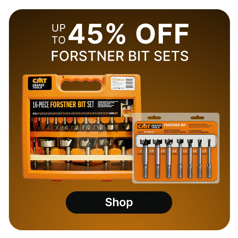 2 different CMT Orange tools bit sets on an orange background