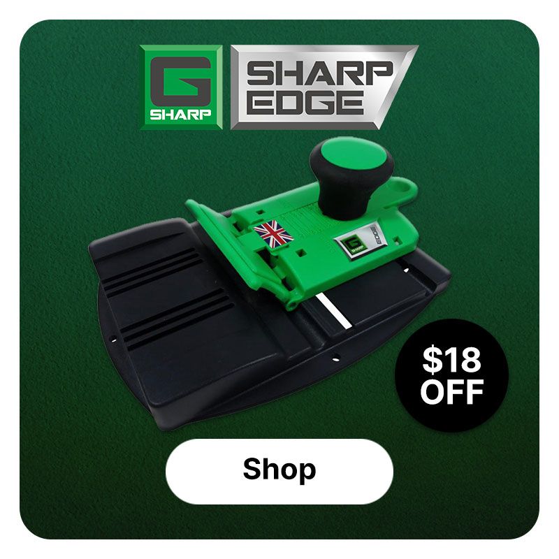 GSHARP Sharpener - 15$ Off - On a dark green background