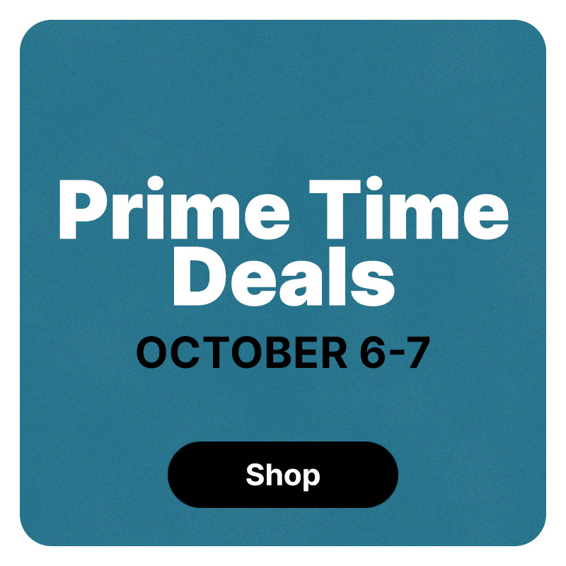 A greenish blue banner with Prime Time Deals on it