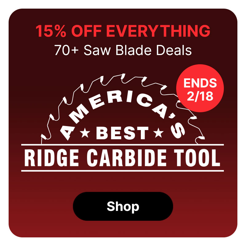 The Ridge Carbide logo on a red background