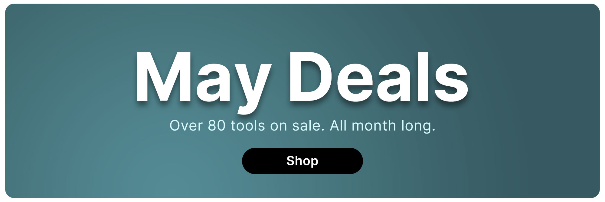 May Deals on a greenish blue background