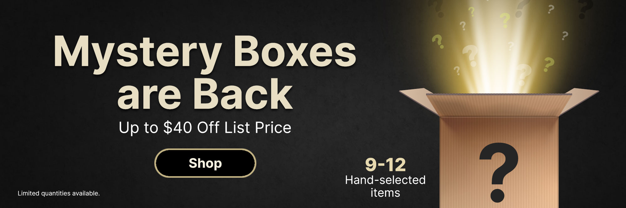 A mystery box on a black background.