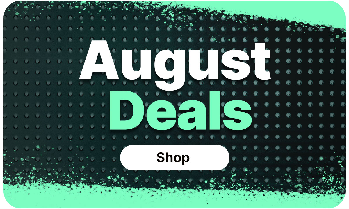 August Deals on a black background