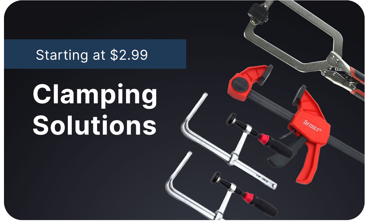 A few clamp types on a navy background