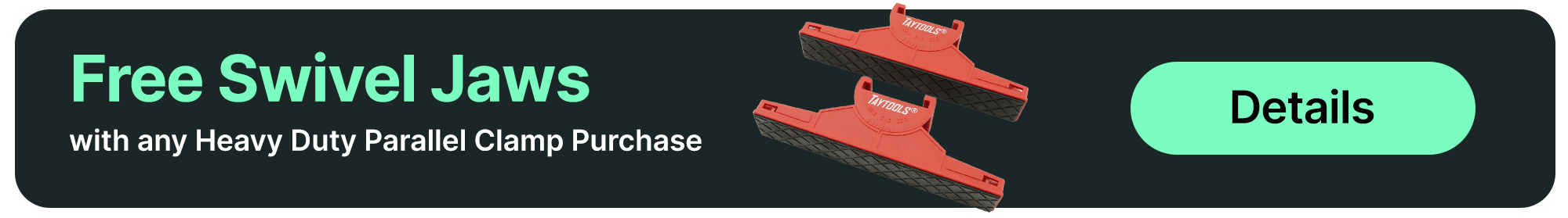 A set of swivel clamps on a dark background. Click for details. 
