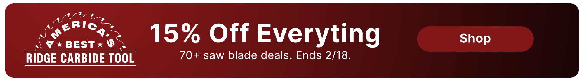 The Ridge Carbide logo on a red background