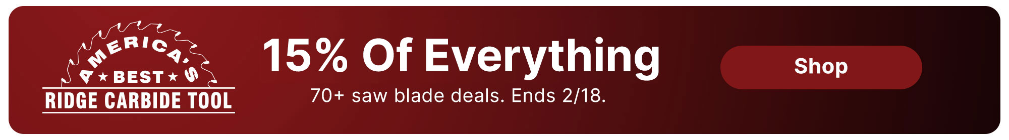 The Ridge Carbide logo on a red background