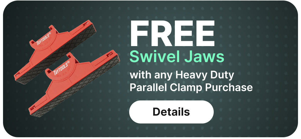 A set of swivel clamps on a dark background. Click for details. 