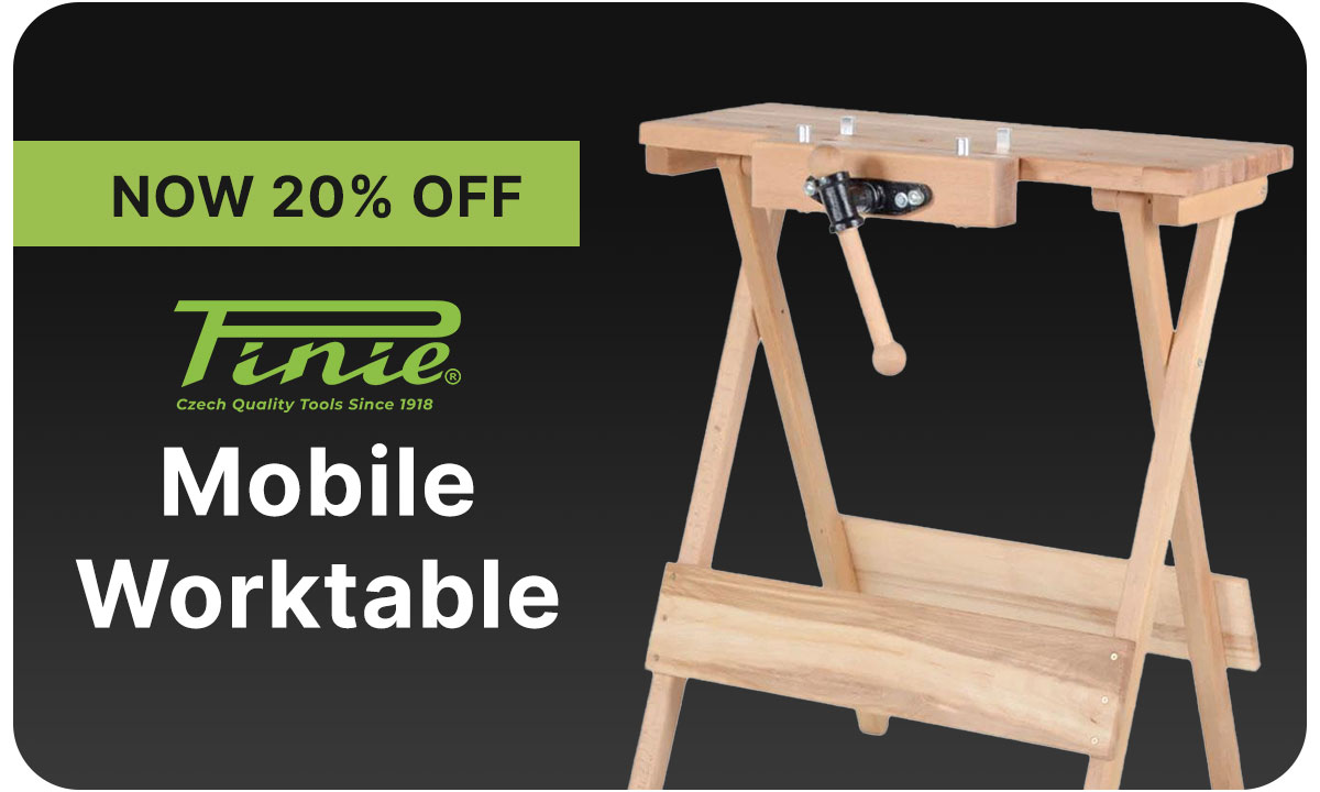 A pinie mobile worktable on a gray background. 