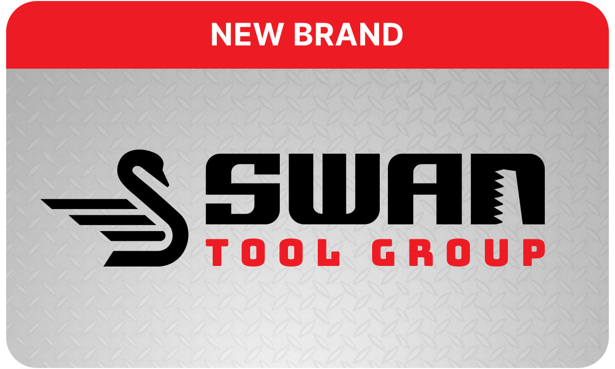 A Swan Tool Group logo on a diamond plate background