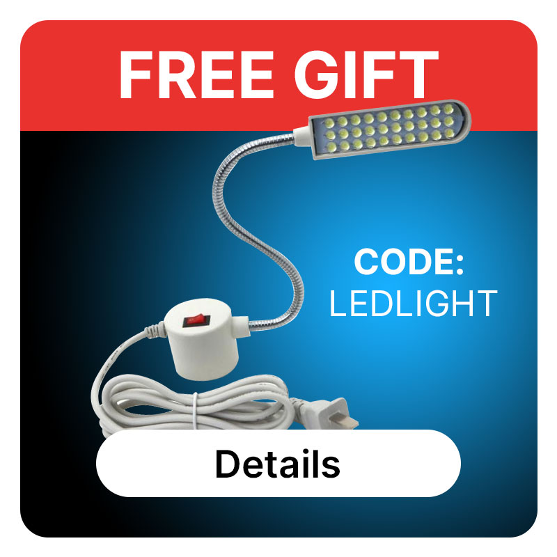 A white LED light on a blueish background