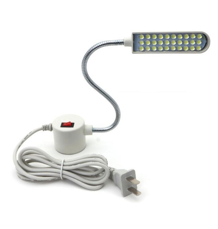A white work light on a white background