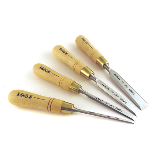 4 Narex Premium chisels on a white background