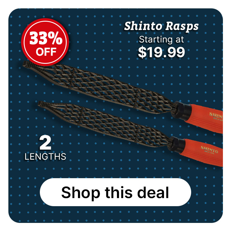 2 Shinto Rasps on a bluish background