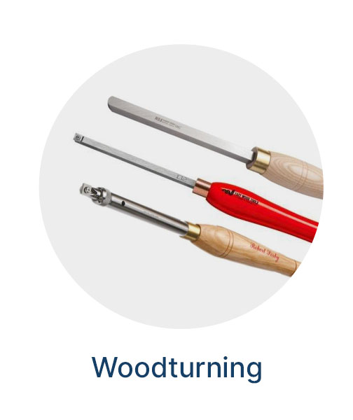 Woodturning tools on gray