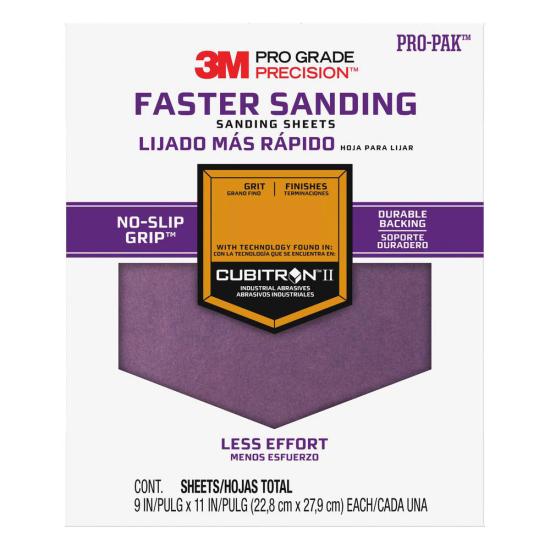3M™ Pro Grade Precision™ Sanding Sheets with Cubitron II™ Technology No-Slip Grip™Backing