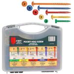 Armor Tools AT109 - 800 Piece Fine-Thread Pocket Hole Screw Set for Hardwoods