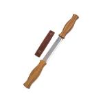 BeaverCraft BVR117 - Drawknife with Oak Handle in Leather Sheath