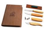 BeaverCraft BVR154 - 4 Piece Spoon and Kuksa Carving Set with a Strop in a Book Case