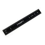 Benchmark BM109 - Black Chrome Woodworking Rulers with 1/8th and 1/16ths on Both Sides