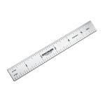 Benchmark BM114 - Satin Chrome Woodworking Rulers with 1/8th and 1/16ths on Both Sides