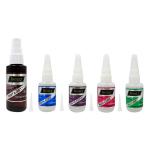 Bob Smith Industries BSI107 - 5-Piece Set CA Super Glue with Thick, Medium and Thin Viscosities Accelerator and Debonder 1-2 Ounce Bottles