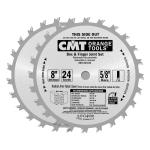 CMT Orange Tools CMT108 - Chrome Carbide 8" Box and Finger Joint Set, 24-Teeth, Flat Top Grind, 0.250" Kerf