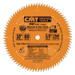 CMT Orange Tools CMT130 - ITK PLUS 10" Melamine and Ultra Finish Saw Blade, 80-Teeth, 5/8" Arbor, Alternate Top Bevel Grind with Shear 0.102"