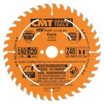 CMT Orange Tools CMT132 - ITK PLUS Track Saw Blade (compatible with Festool), 160mm, 40-Teeth, 20mm Arbor, Alternate Top Bevel Grind, PTFE Coated