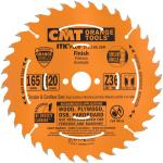 CMT Orange Tools CMT134 - ITK PLUS Track Saw Blade (compatible w/ Makita, Dewalt, Triton), 165mm, 36-Teeth, 20mm Arbor, Alternate Top Bevel Grind