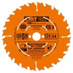 CMT Orange Tools CMT139 - ITK PLUS Track Saw Blade (compatible w/ Makita, Dewalt, Triton), 165mm, 24-Teeth, 20mm Arbor, Alternate Top Bevel Grind
