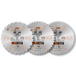 CMT Orange Tools CMT143 - Set of 3 ITK Xtreme Orange Chrome 10" Thin Kerf Blades - General Purpose, Ultra Finish Crosscut, and Rip