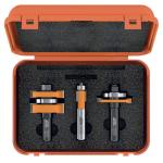 CMT Orange Tools CMT412 - 3-Piece Tongue & Groove Cabinet Making Carbide Tipped Router Bit Set