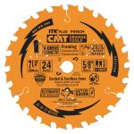 CMT Orange Tools CMT448 - CMT ITK PLUS Ultimate Contractor V-Drive Circular Saw Blade 7-1/4", 24 Teeth, 5/8" Arbor V-Drive Grind, PTFE Coated