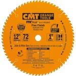 CMT Orange Tools CMT458 - ITK PLUS 12" Fine Finish Saw Blade, 72 Teeth, 1" Arbor, Alternate Top Bevel (ATB) Grind with Shear 0.102" Kerf P12072