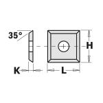 CMT Orange Tools CMT499 - Standard Carbide Insert Knives, 12mm x 12mm x 1.5mm, 4 Cutting Edges, 35&deg; - Sold Individually
