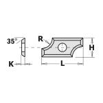 CMT Orange Tools CMT506 - HWM Profiled Rounding Reversible Solid Carbide Knives - 2 Cutting Edges 35&deg;