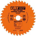 CMT Orange Tools CMT513 - General Purpose Blade Compatible W Festool 210Mm O 36 Teeth 30Mm Arbor 15 Hook Angle 15 Alternate Top Bevel Atb Grind 291 210 36M