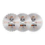 CMT Orange Tools CMT520 - Set Of 3 ITK Xteme Orange Chrome 10" Thin Kerf Blade - General Purpose 40T, Fine Finish Crosscut 60T and Rip 24T