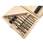Famag FAM201 - 7-Piece Metric Set Brad Point Drill Bits High Speed Steel 3mm - 12mm In Wood Box