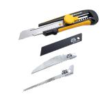 Fujiwara FJ102 - Utility Knife Box Cutter with Retractable Snap Off Blade with Japanese Saw Blade Attachments