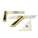 Ironbark IB110 - 3 Piece Set - 5&rdquo; 90&deg; Try Square, 6" 45&deg; Miter Square, & 45/90 Calibration Triangle